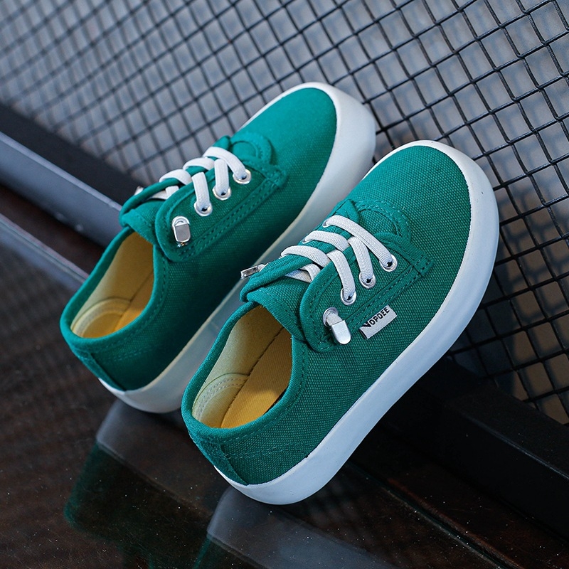 Детски обувки с нисък връх от плат, ластик за закопчаване, корейски стил, пролет и есен (горна част от плат; подметка от гума; вулканизирани шевове)