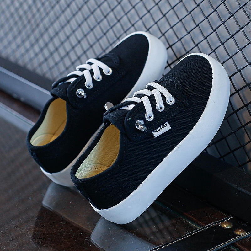 Детски обувки с нисък връх от плат, ластик за закопчаване, корейски стил, пролет и есен (горна част от плат; подметка от гума; вулканизирани шевове)