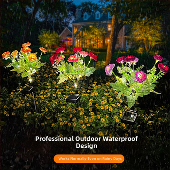 Εξωτερικό LED ηλιακό φανάρι Snow Lotus Lantern — ABS, IP65, 0.2W, 6–12h