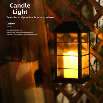 Ηλιακή εξωτερική LED λάμπα κεριού με επαγωγικό διακόπτη, IP44, 0.2W, 1.2V, στυλ φανάρι