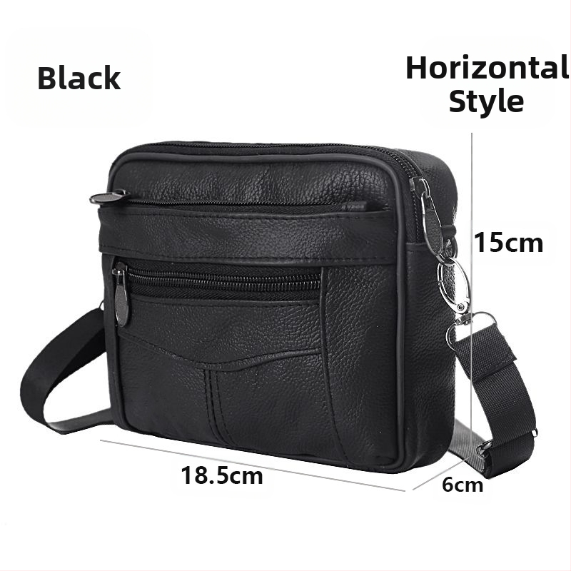 Mobiltelefon táska, valódi bőr, első réteg marhabőrből, függőleges négyzet alak, férfiaknak, poliészter bélés, szabadidős utazásokhoz