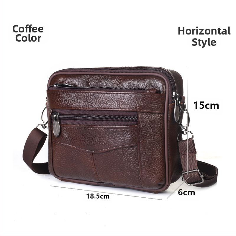 Mobiltelefon táska, valódi bőr, első réteg marhabőrből, függőleges négyzet alak, férfiaknak, poliészter bélés, szabadidős utazásokhoz