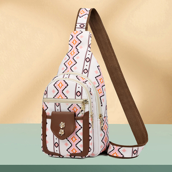 Платнена кръстосана чанта за пътуване, Оксфорд плат, цип за затваряне, вътрешен джоб с цип, полиестерна подплата, има междинен слой