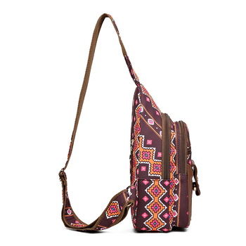 Платнена кръстосана чанта за пътуване, Оксфорд плат, цип за затваряне, вътрешен джоб с цип, полиестерна подплата, има междинен слой