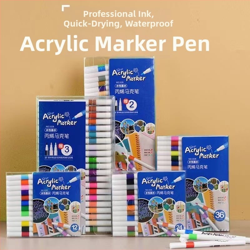 Akriliniai markeriai menui – atsparūs vandeniui, neišblunka, tinkami grafiti, keramika ir akvarelė – Joyful