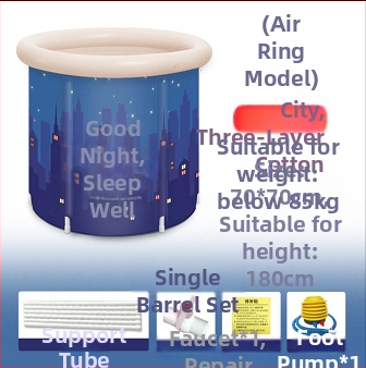 Găleată de baie pliabilă pentru adulți, material PVC/nylon, pentru baie, Water Beauty