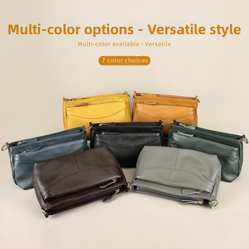 WESTAL Γυναικεία δερμάτινη τσάντα ώμου / Crossbody, δέρμα πρώτου στρώματος βοοειδών, οριζόντιου τετράγωνου σχήματος, φερμουάρ, αστικός μινιμαλιστικός σχεδιασμός