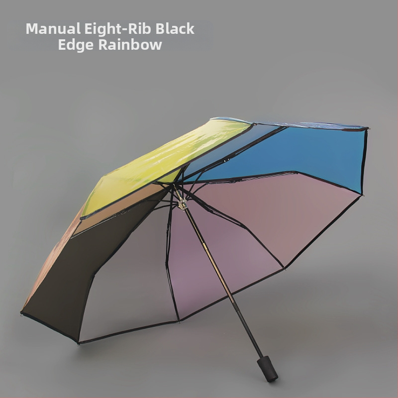 Háromszakaszos átlátszó összecsukható esernyő, teljesen automata, PVC borítás, 10 rostból álló bordák, acél szár, gumírozott markolat, logó nyomtatás, testreszabás