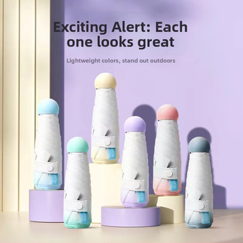 Umbrelă mini cu 5 segmente, ultraușoară, deschidere manuală, 6 brațe din fibră, tijă din aliaj, material țesătură 210T, UPF peste 50