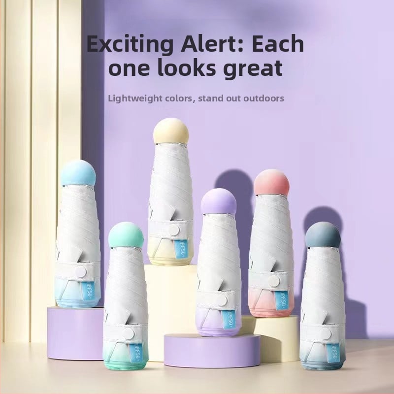 Ομπρέλα πέντε τμημάτων, ultra-light, χειροκίνητο άνοιγμα, 6 ακτίνες από ίνες, σκελετός από κράμα, ύφασμα 210T, UPF πάνω από 50