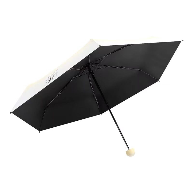 Umbrelă mini cu 5 segmente, ultraușoară, deschidere manuală, 6 brațe din fibră, tijă din aliaj, material țesătură 210T, UPF peste 50