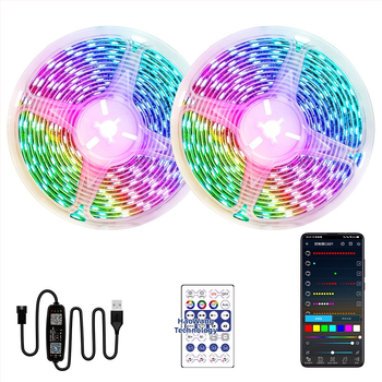 RGB LED ταινία με μαγικούς χρωματισμούς, USB 5V, έλεγχος μέσω Bluetooth εφαρμογής, 30/60 LED ανά μέτρο, αδιάβροχη
