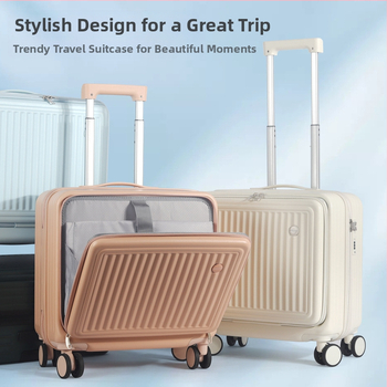 Βαλίτσα ταξιδιού με μπροστινό άνοιγμα, ABS+PC υλικό, άνοιγμα με φερμουάρ, ευέλικτοι τροχοί, αδιάβροχη, αντιβακτηριακή, πολύ ελαφριά, βάρος 3,2 kg