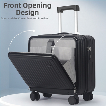 Βαλίτσα ταξιδιού με μπροστινό άνοιγμα, ABS+PC υλικό, άνοιγμα με φερμουάρ, ευέλικτοι τροχοί, αδιάβροχη, αντιβακτηριακή, πολύ ελαφριά, βάρος 3,2 kg