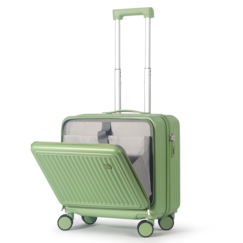 Куфар за пътуване с фронтално отваряне, ABS+PC материал, отваряне с цип, универсални колела, водоустойчив, антибактериален, много лек, тежи 3,2 кг