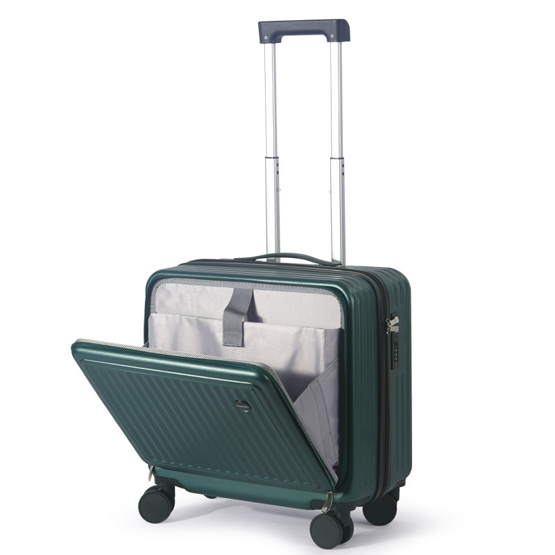 Куфар за пътуване с фронтално отваряне, ABS+PC материал, отваряне с цип, универсални колела, водоустойчив, антибактериален, много лек, тежи 3,2 кг