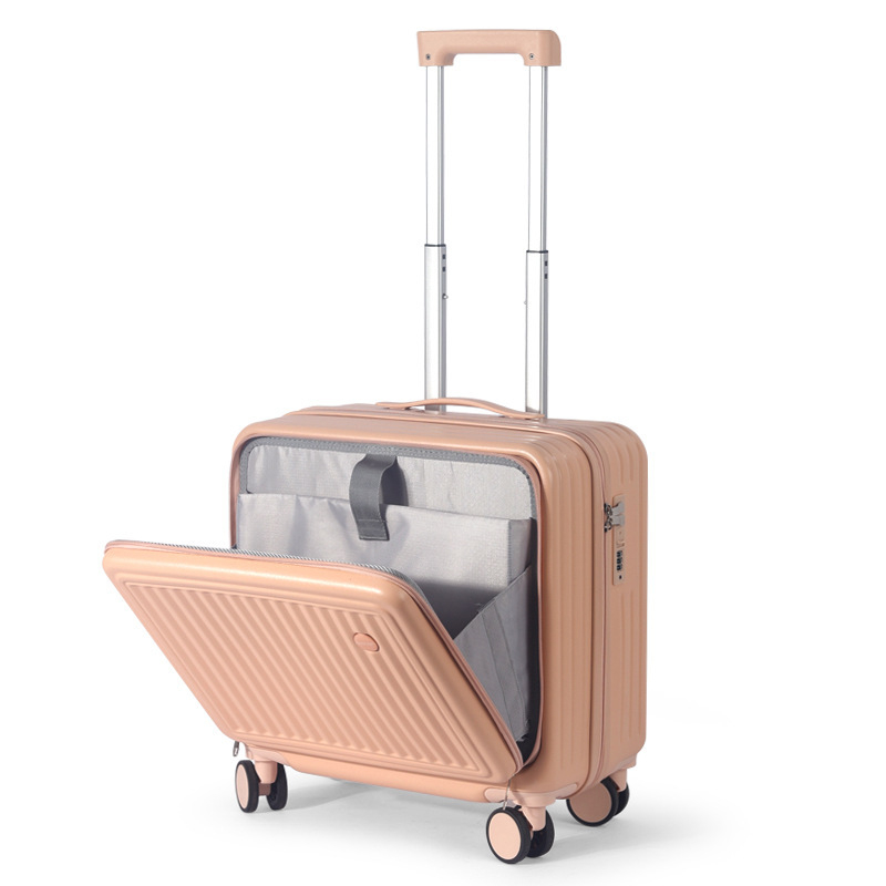 Куфар за пътуване с фронтално отваряне, ABS+PC материал, отваряне с цип, универсални колела, водоустойчив, антибактериален, много лек, тежи 3,2 кг