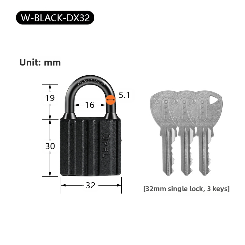 Mājsaimniecības aizslēdzējs - vara korpuss, ūdensizturīgs, matēta virsma; Modelis W-BLACK-DX; Zīmols OPEL; Piemērošana: skapji, istabas durvis, noliktavas