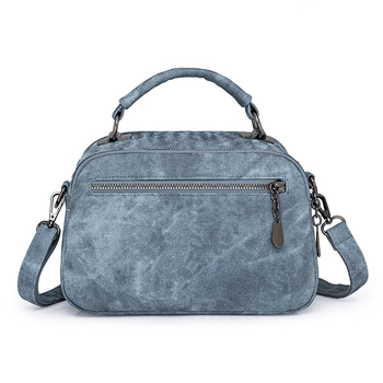 Τσάντα ώμου σε στυλ δρόμου, PU δέρμα, οβάλ σχήματος τσάντα με φερμουάρ και πολλές εσωτερικές τσέπες