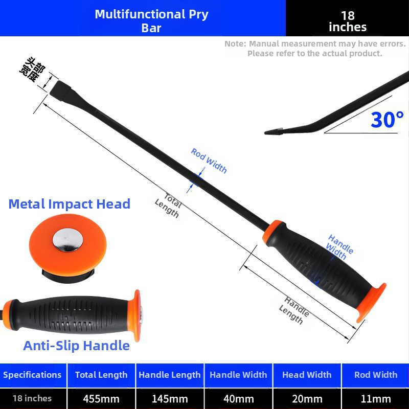 Rozsdamentes acél crowbar ajtók montázsához és padlókaparásához, vastagított kialakítás (Brand: Other; Processing and customization: No; Explosion-proof: No)