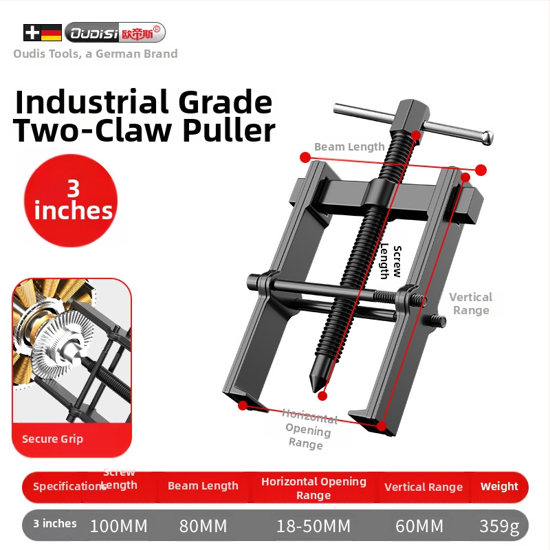 Industrijski dvokraki vučni alat za demontažu ležajeva, ekstraktor ležajeva i kotača, karbonska čelika