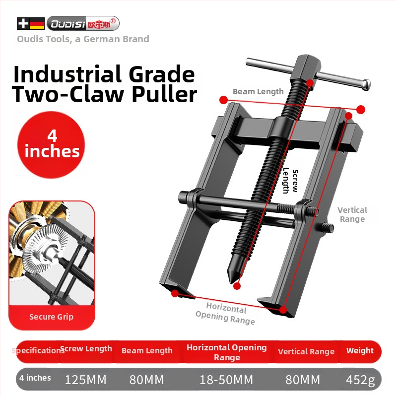 Industrijski dvokraki vučni alat za demontažu ležajeva, ekstraktor ležajeva i kotača, karbonska čelika