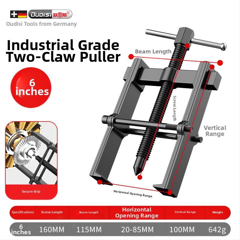 Industrijski dvokraki vučni alat za demontažu ležajeva, ekstraktor ležajeva i kotača, karbonska čelika