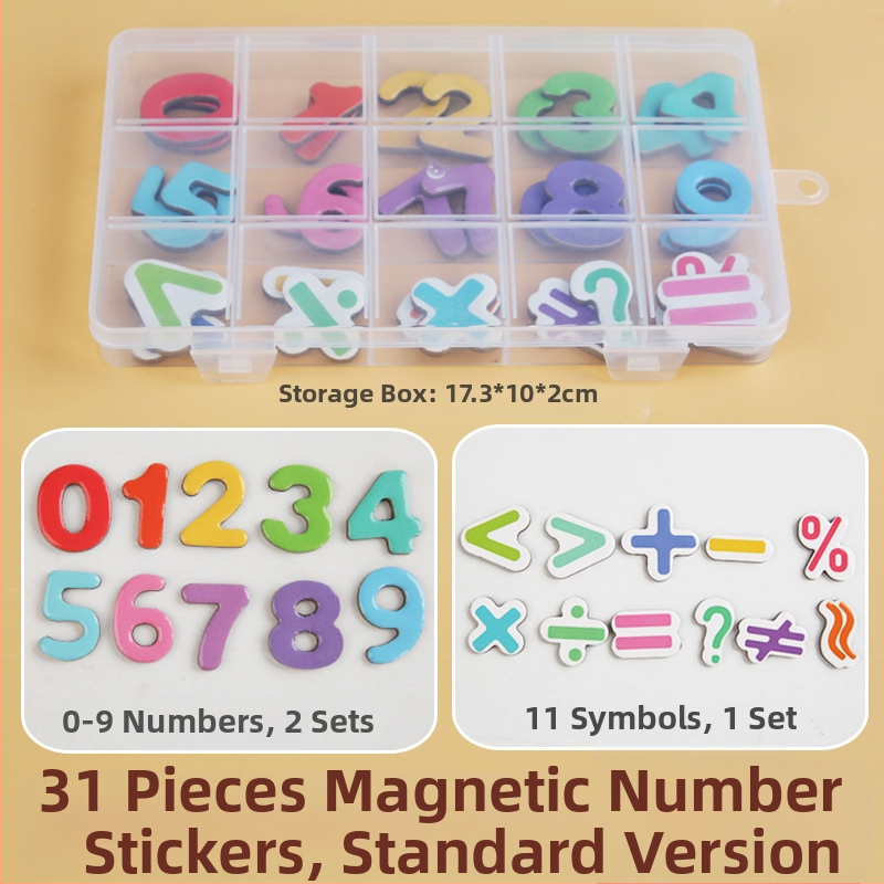 Magnetinės raidžių ir skaičių lipdukai ankstyvojo ugdymo tikslams – popierinis žaislas, vaikams 3–6 m., intelektualus vystymasis, pradinė matematika (sudėtis ir atimtis)