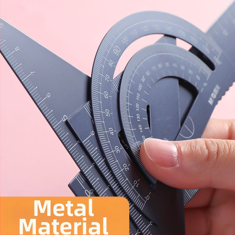 Комплект линеек от алуминиева сплав, 4 броя, вълнообразен дизайн, ясно измерване, учебни канцеларски принадлежности