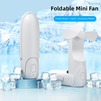 Ventilator portabil USB multifuncțional cu lanternă încorporată — 3 trepte de vânt, baterie 2000–4000 mAh, reîncărcabil USB, autonomie 8–12 ore, alimentare 5V