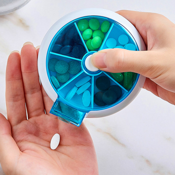 Κουτί χαπιών, πτυσσόμενο με διαμερίσματα και καπάκι, PP πλαστικό, φορητός οργανωτής φαρμάκων