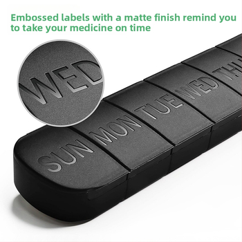 Φορητή πλαστική θήκη χαπιών με 7 διαμερίσματα, Μοντέλο 361, εκτύπωση λογότυπου