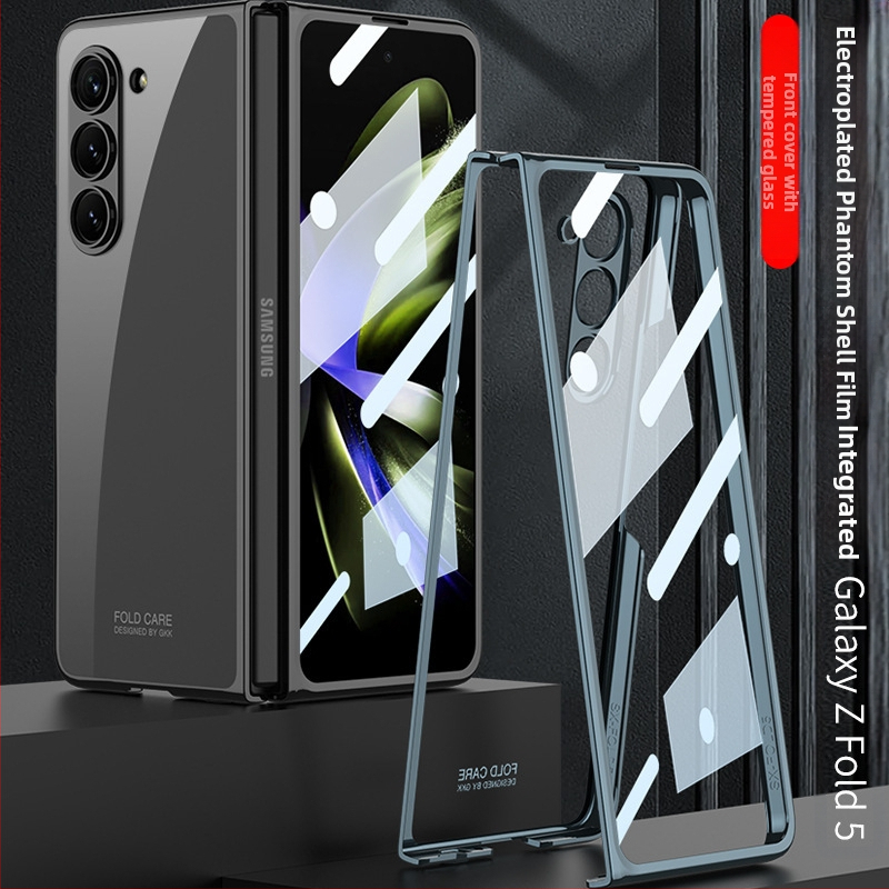 Ochranný kryt pre Samsung Z Fold7/6/5 — PC tvrdý kryt s elektroplatovaným povrchom, fantómové prevedenie, proti otrasom, proti odtlačkom prstov