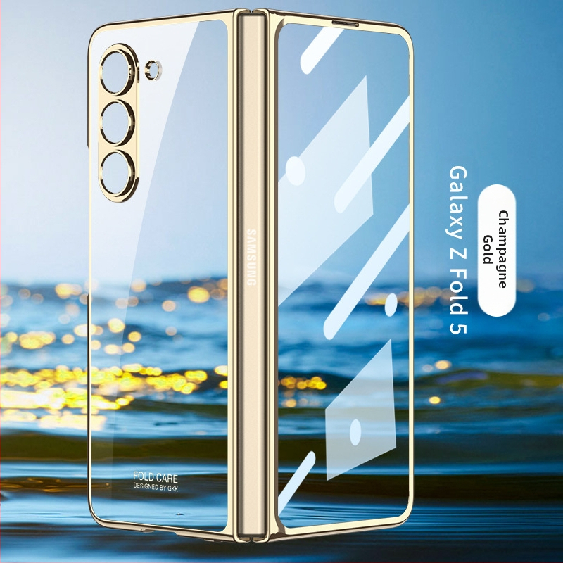 Samsung Z Fold7/6/5 aizsarg vāciņš — PC ciets korpuss ar elektroplatinga fantoma pārklājumu, šoka izturīgs, pret pirkstu nospiedumiem