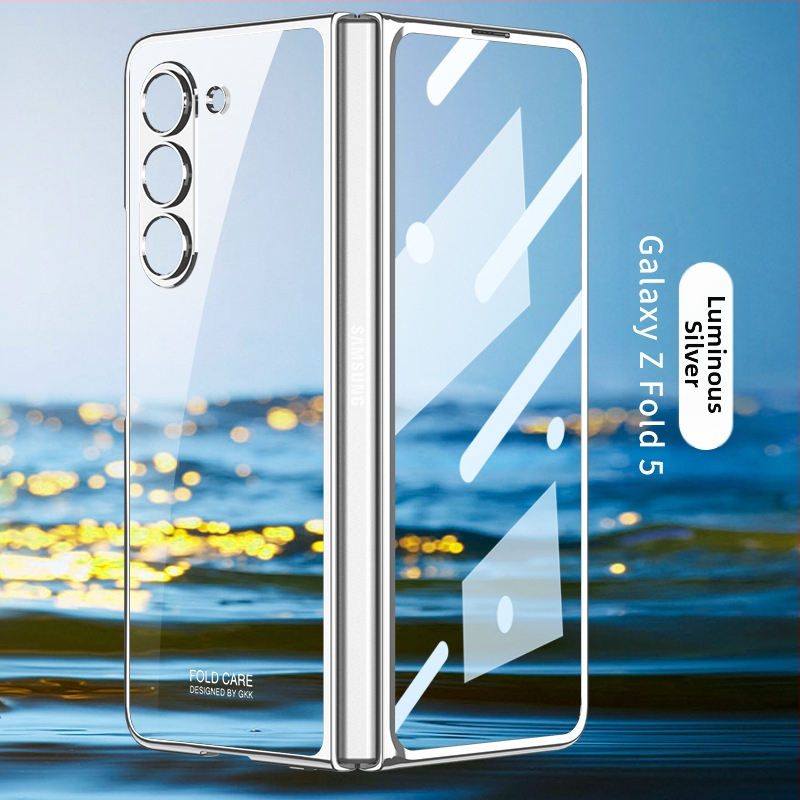 Samsung Z Fold7/6/5 aizsarg vāciņš — PC ciets korpuss ar elektroplatinga fantoma pārklājumu, šoka izturīgs, pret pirkstu nospiedumiem