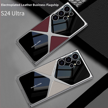 GKK Galaxy S25/S24/S23 Ultra кейс – PC+TPU+кожа, електроплатено покритие, инжекционно формиране, удароустойчив, против падане