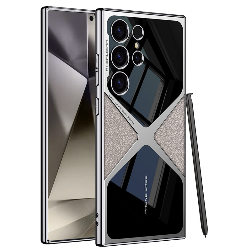 GKK kryt Galaxy S25/S24/S23 Ultra – PC+TPU+koža, elektroplatinovaný povrch, injekčné formovanie, odolný proti nárazom, proti pádu