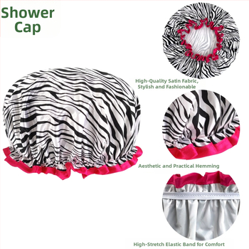 Γυναικείο καπέλο ντους από PEVA, αδιάβροχο, διπλού στρώματος, χωρίς λογότυπο, με δυνατότητα εξατομίκευσης