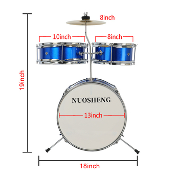 Novoicing Σετ Ντράμς για Παιδιά, 3 Μέρη, Παιχνίδι για Αρχάριους