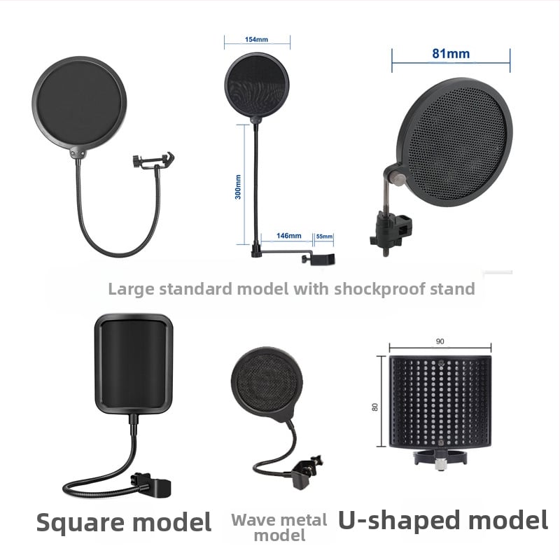 Valelet PS Series Αξεσουάρ Μικροφώνου Συμπυκνωτή — U-μορφής Αντιανεμική Προστασία και Pop Φίλτρο, Μείωση Θορύβου, Κατάλληλο για Karaoke και Ζωντανή Μετάδοση