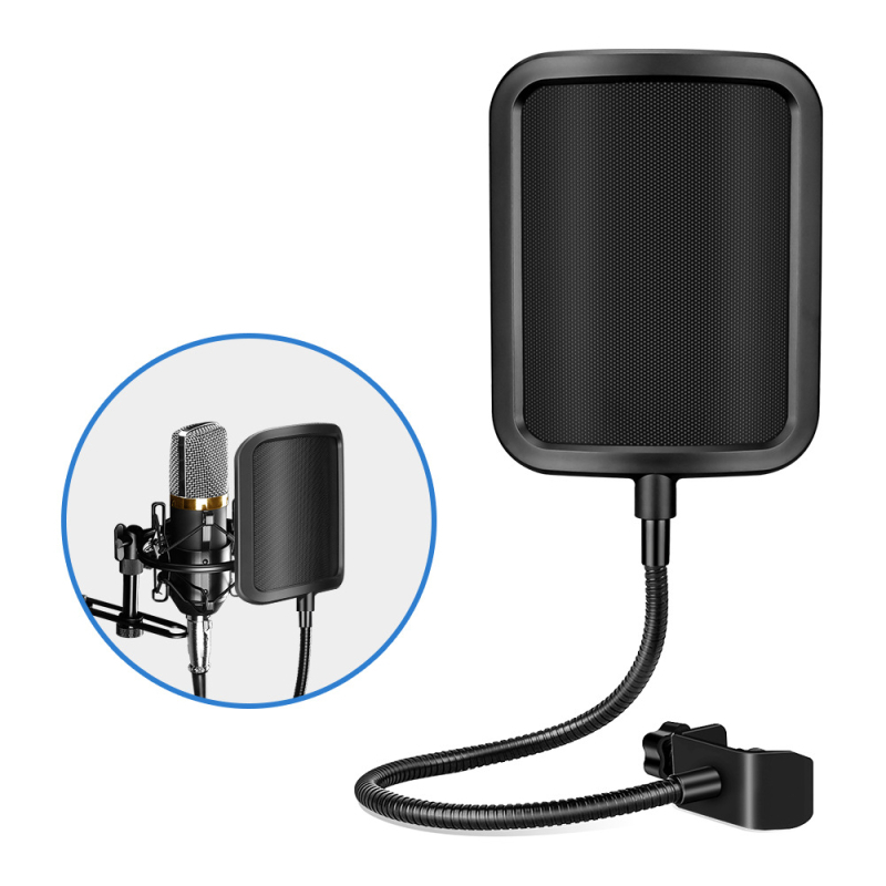 Valelet PS Series Accesorii pentru microfon condensator — Filtru cu formă U și protecție anti-vânt plus filtru pop, reducere zgomot, potrivit pentru karaoke și streaming live