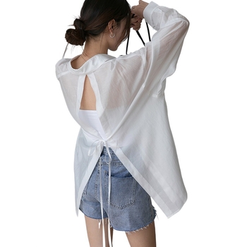 Πουκάμισο από chenille ύφασμα, μίγμα σπάντεξ, μονόχρωμο, γιακά πόλο, μακριά μανίκια