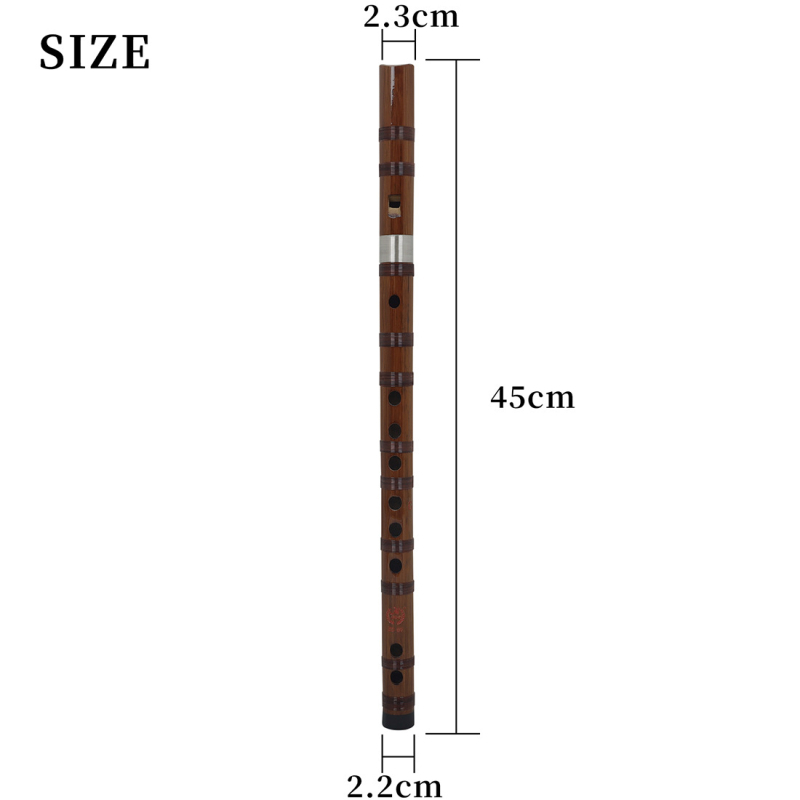 Meabet ZD-06 Flaută din bambus pentru începători, acord CDEFG, cutie ABS