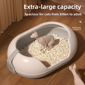 Κάδος τουαλέτας για γάτες με έλεγχο οσμών, αποφυγή πιτσιλισμάτων, ημι-κλειστός σχεδιασμός, PVC υλικό