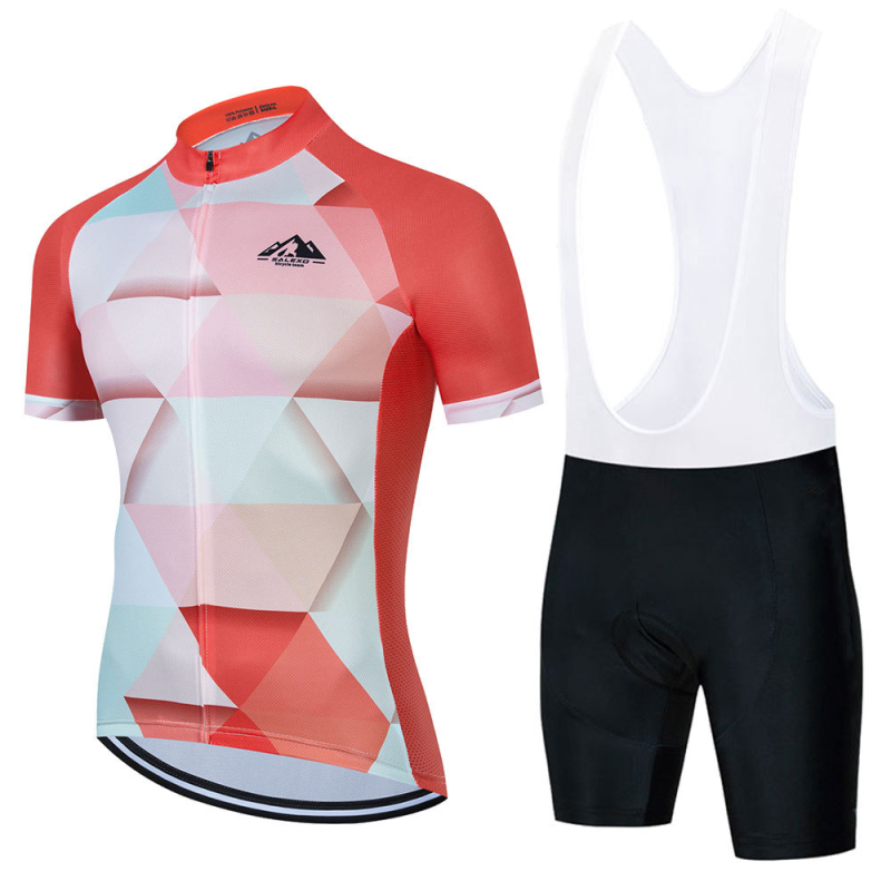 Set de echipament ciclism pentru bărbați, țesătură plasă respirabilă, uscare rapidă, mâneci scurte, vară