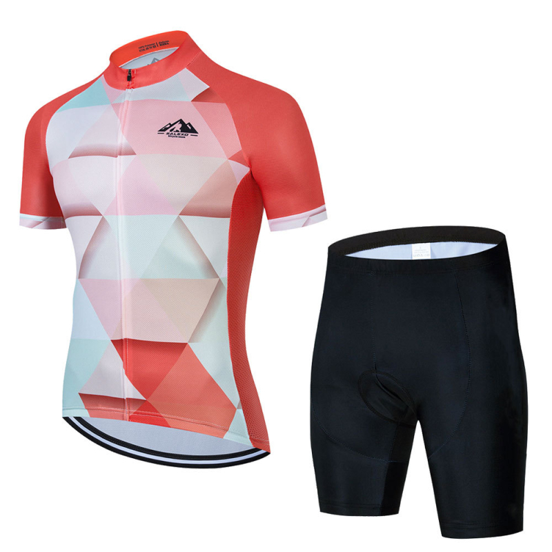 Set de echipament ciclism pentru bărbați, țesătură plasă respirabilă, uscare rapidă, mâneci scurte, vară