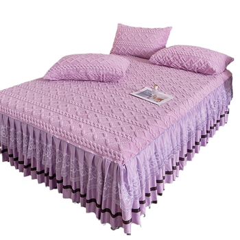 Фланелен комплект покривало за легло – три части, жакардова тъкан, тай дай боядисване, модел райета/едноцветен, корейски стил