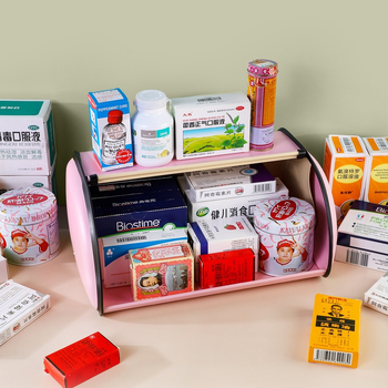 Οργανωτής αποθήκευσης εισόδου με διαμερίσματα για μάσκες, κλειδιά, φάρμακα και καλλυντικά· μεταλλικός, ρετρό στυλ, εκτυπωμένο λογότυπο