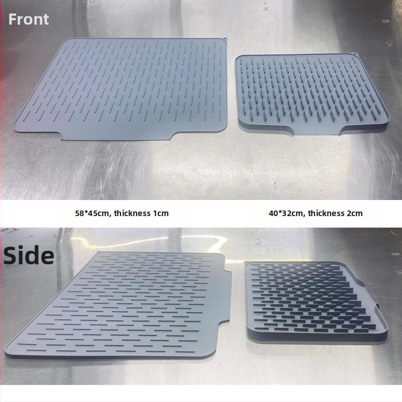 Silikoonist ruudukujuline nõudekuivatustald kaldega drenaažiga, libisemiskindel ja soojusisoleeriv