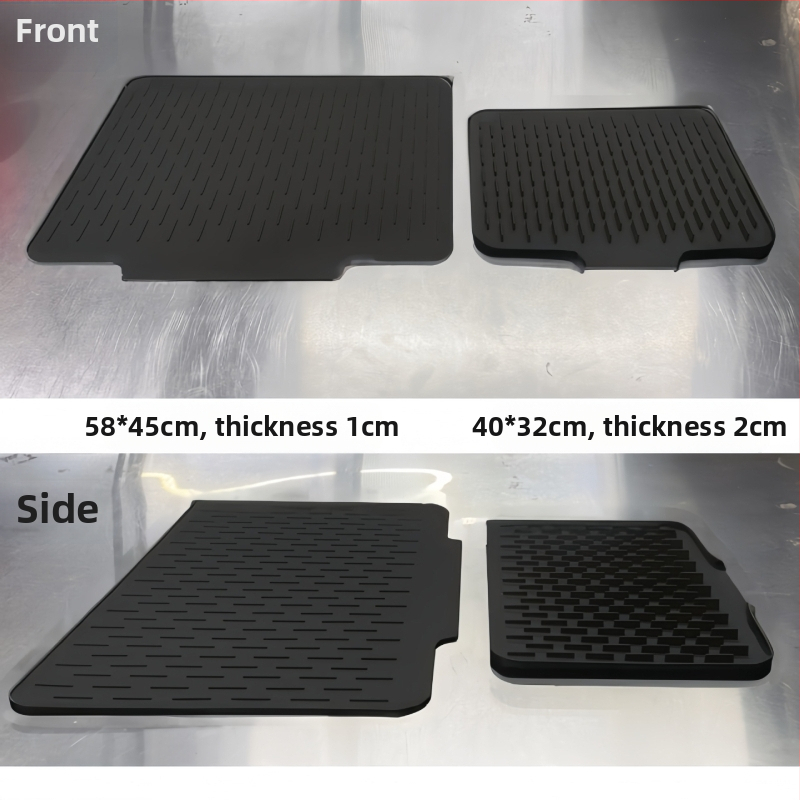 Silikoonist ruudukujuline nõudekuivatustald kaldega drenaažiga, libisemiskindel ja soojusisoleeriv